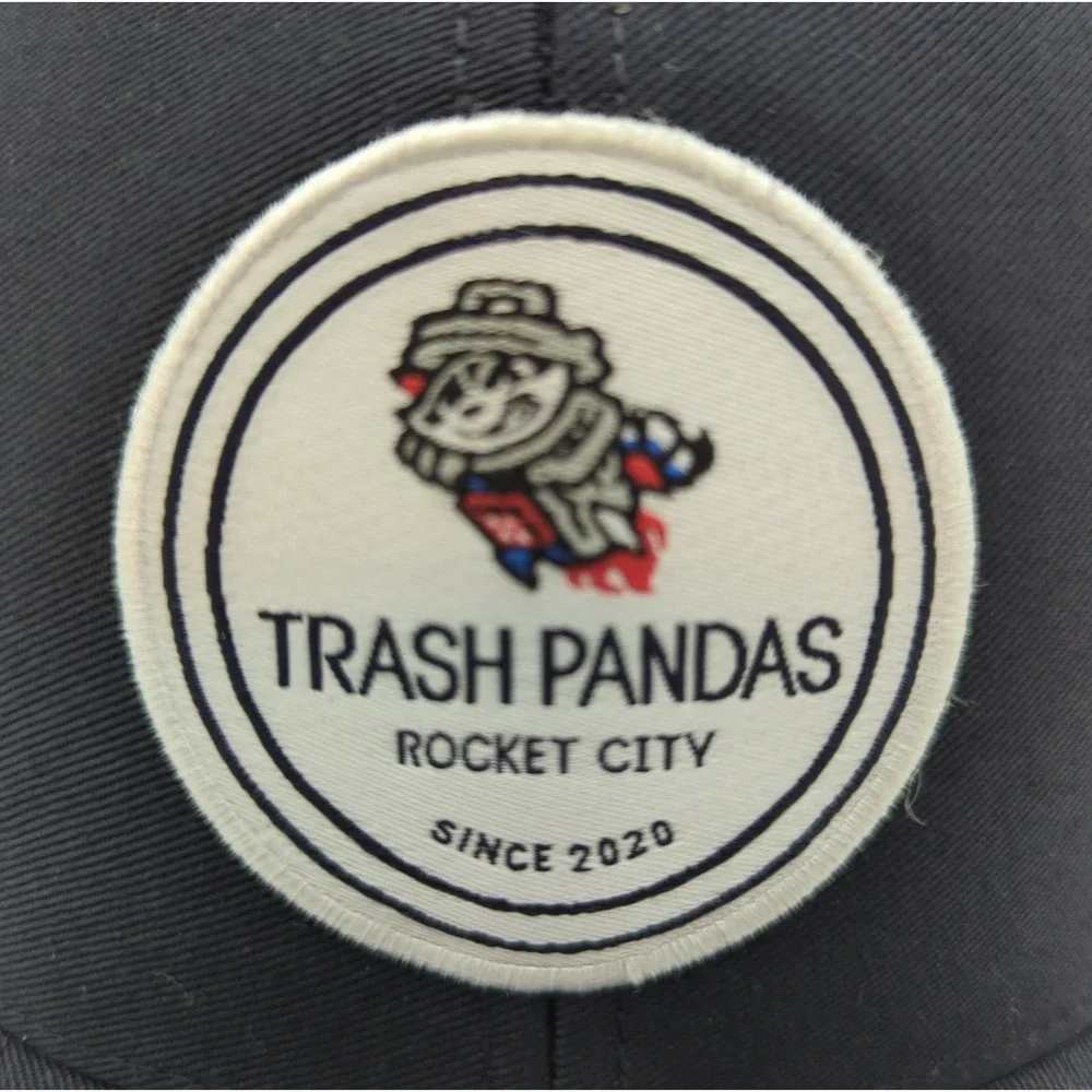 47 Brand Rocket City Trash Pandas Trucker Hat Navy Blue White Snapback MiLB Cap
